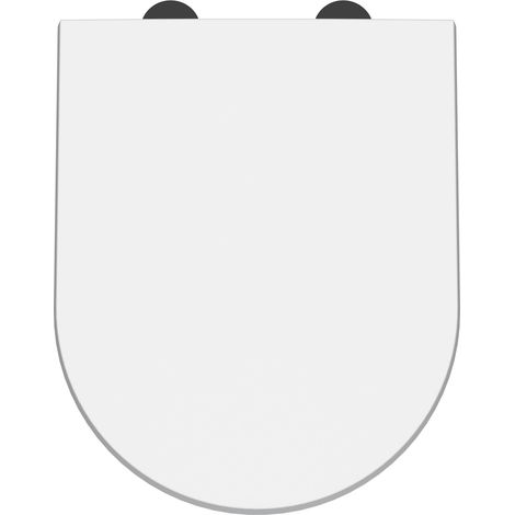 Balterley D-Shaped Soft Close Gloss White Toilet Seat With Top Fix Hinge