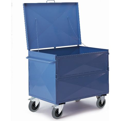 Rollcart Blechkastenwagen halb geklappt mit Deckel 990x680mm
