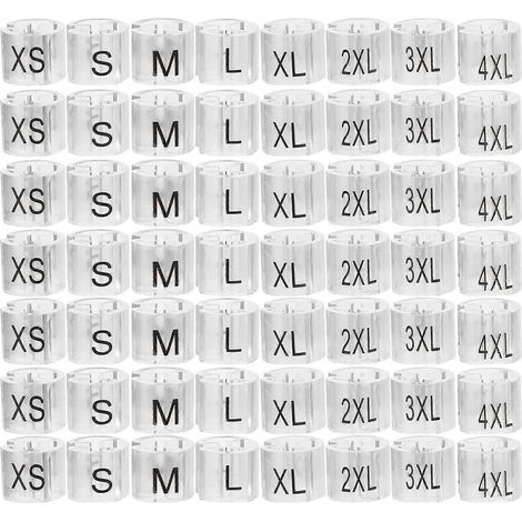 160 marqueurs de taille pour cintres : marqueurs de taille pour portants à vêtements - Pinces à vêtements XS-4XL pour une organisation optimale de votre dressing. (1/5)