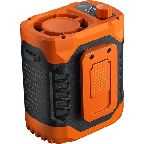 Ventilateur portable ceinture orange USB rechargeable 3600mAh mains libres rafraîchisseur d’air personnel travail camping extérieur été portable (1/5)