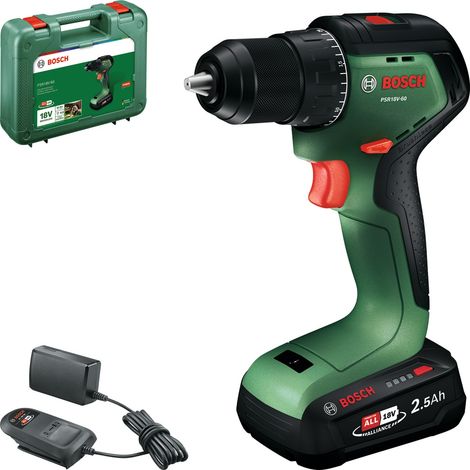 Bosch Akku-Bohrschrauber PSR 18V-60, 1x Akku PBA 18V 2.5Ah und Ladegerät im Koffer (1/5)