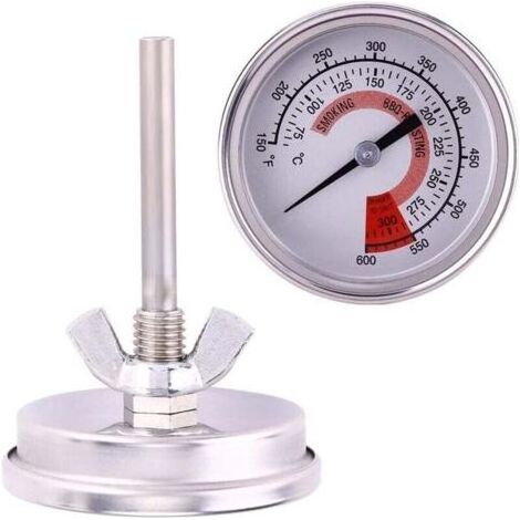 1 Pcs Thermomètre de Four en Acier Inoxydable, Thermometre de Cuisson et Cuisine, thermomètre four à pizza,Thermomètre Barbecue pour BBQ, Gril, Fours à Pizza, Mesure de 75 à 300 °C / 150 à 600 ℉ (1/4)