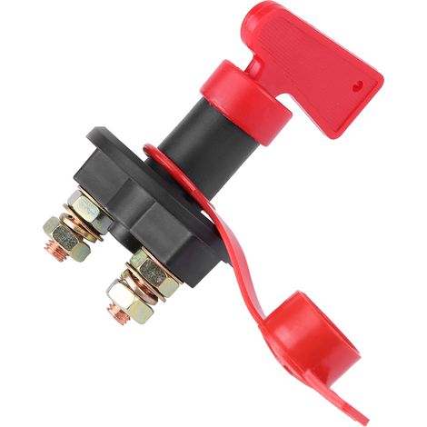 Universeller 12V/24V-Batterie-Hauptschalter mit abnehmbarem Schlüssel, Druckknopf-Kfz-Schutzschalter, Stromtrennschalter, Schlüsselschalter für Fahrzeuge (1/5)