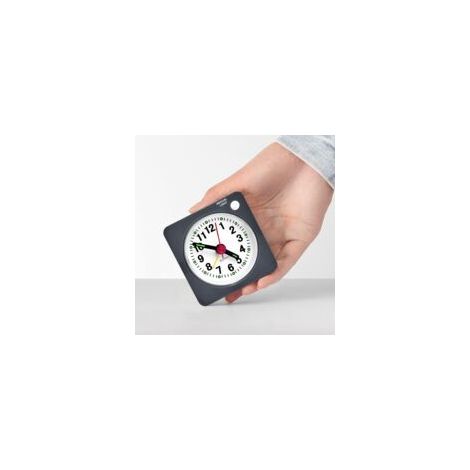 Sveglia da viaggio piccola, silenziosa, a batteria, leggera e discreta, con funzione snooze e luce notturna.