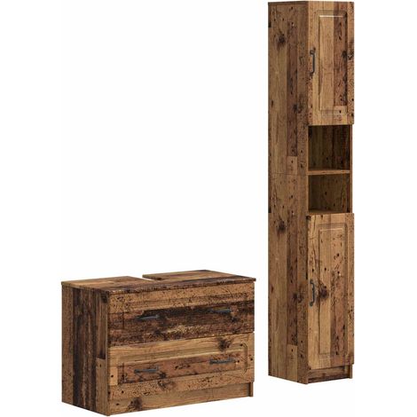 vidaXL Set di Armadi da Bagno da 2 Pezzi UTRECHT Legno antico (1/5)