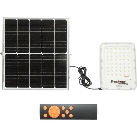 Lampada LED da 1200 lm, 3500K/6500K con pannello solare da 25 W, batteria LifePO4 da 3,2 V/20 Ah, sensore di movimento e telecomando IP66 Breckner Germany (1/5)