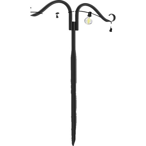 Gartenhaken, höhenverstellbar, robuste Eisenkonstruktion, schwarz, groß, 2 Stück (1/2)