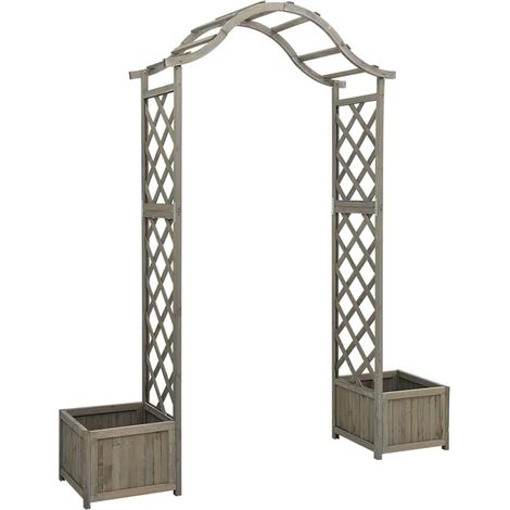 Maison Exclusive - Zahradní pergola s truhlíky šedá masivní jedle (1/5)