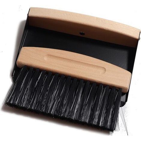 Ensemble Balai Brosse Tablepelle Poussière: Pelle à Poussière et Brosse à Main Brosse à Main en Bois Pellepoussière Balai à Farine Mini Balai Table - Brosse Table Brosse(pelle noire) (1/5)