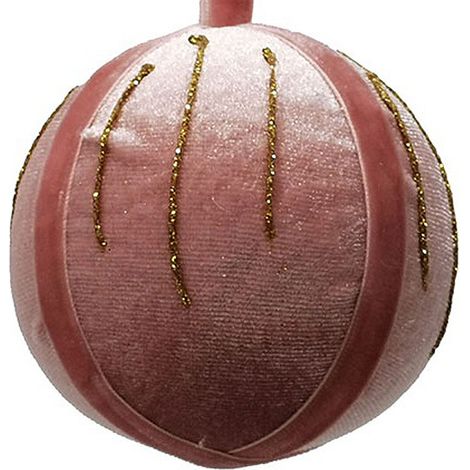 Palline velluto set 20 sfera rosa antico oro 6 cm per albero di natale palle decorazioni natalizi addobbii (1/3)