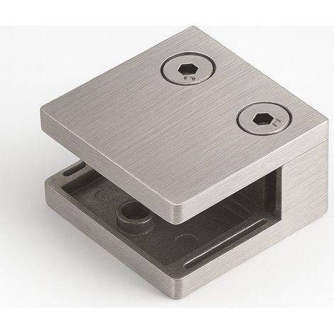 Pince à verre - 45 x 45 mm - Support en verre en acier inoxydable pour tube de 42,4 mm - Caoutchouc de 8,00-12,76 mm (MOD 23KP tube 42,4 mm - Caoutchouc 8,76 mm)
