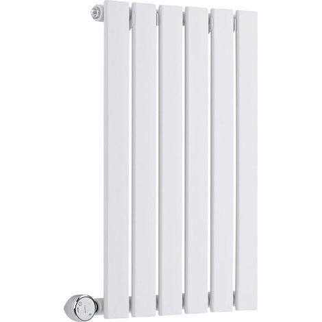 Milano Alpha Electric - Modern White Horizontal Single Flat Panel Radiator - 635mm x 420mm (1/4)