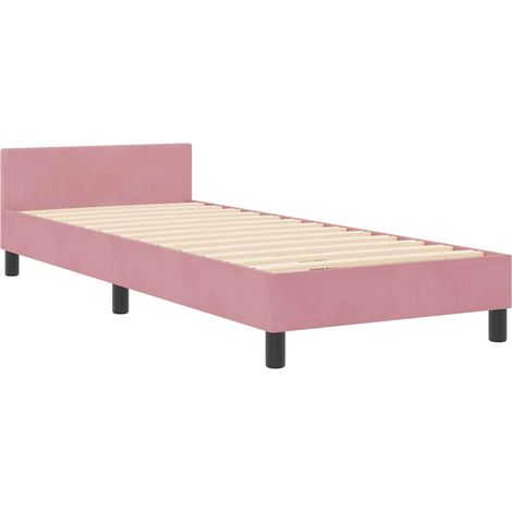 Bed Frame with Headboard Pink 80 x 200 cm Velvet vidaXL (1/5)
