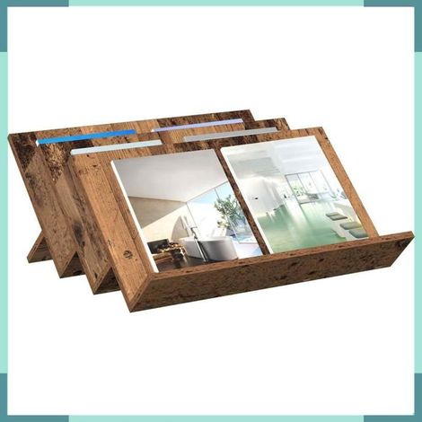 Étagère à magazines - 890886 - Bois ancien - 3 étagères - 65 x 53 x 28,5 cm (1/5)