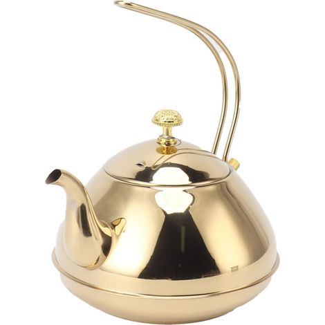 Bouilloire à Thé De 1,5 L, Théière En Acier Inoxydable, Bouilloire De Grande Capacité Avec Filtre Pour le Camping, la Maison Et la Cuisine(or) (1/5)