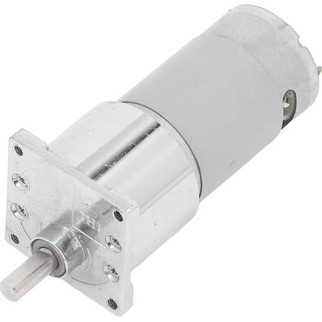 Moteur à engrenages CC 12V 20tr/min, alliage d'aluminium et laiton, auto-verrouillable réversible, arbre excentrique, réducteur de vitesse, bobinage en cuivre (1/5)
