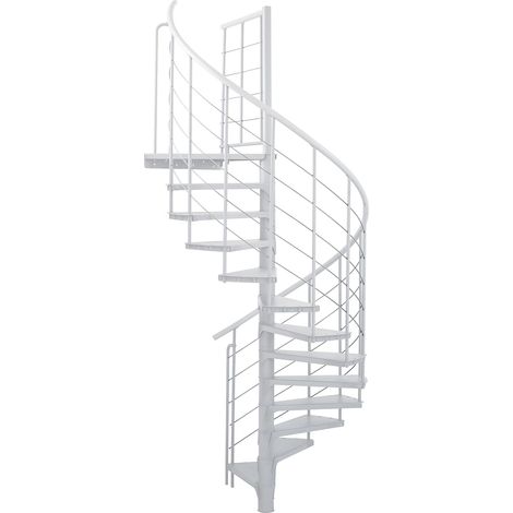 Minka Spindeltreppe Spino Smart 38 - 305,5cm Geschosshöhe Weiß 160cm Durchmesser (1/5)