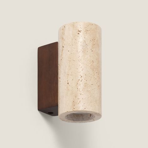 Applique Murale Travertin et Bois Enzo Beige ↑16 cm (1/5)