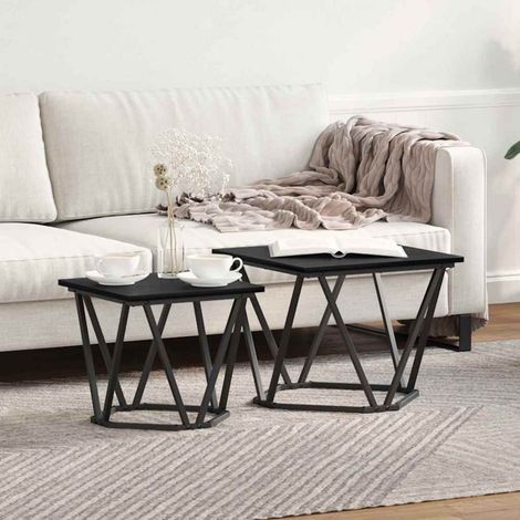 Beistelltisch-Set 2 pcs Schwarze Eiche 50 x 50 x 40 cm