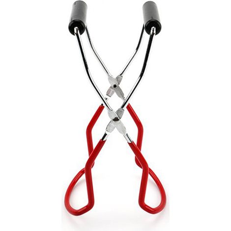 Einmachglaszange mit ergonomischem Edelstahlgriff für sicheren Halt, ideal für Küchen und Restaurants (rot). (1/5)