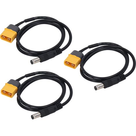 3 câbles adaptateurs XT60 mâle vers DC mâle pour batterie, recharge drone, voiture RC (1/5)