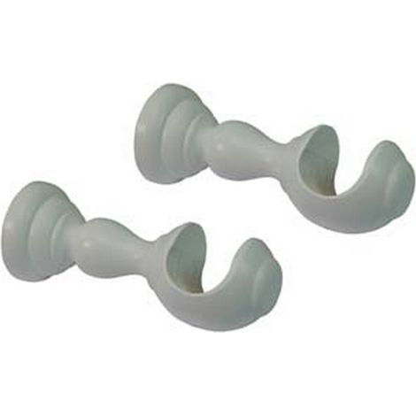 2PZ SUPPORTO APERTO Ø MM.35 IN LEGNO BIANCO PER SCORRITENDA - cm.10