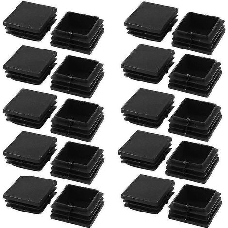 Lot de 20 bouchons de raccordement carrés en plastique noir, 40 mm x 40 mm (1/3)