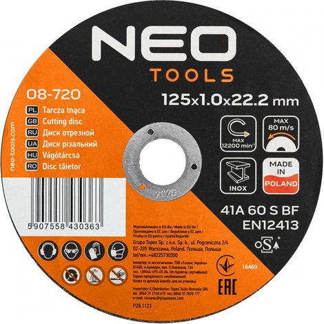 Discos de corte para metal NEO TOOLS INOX 125mm - 25 uds (1/5)