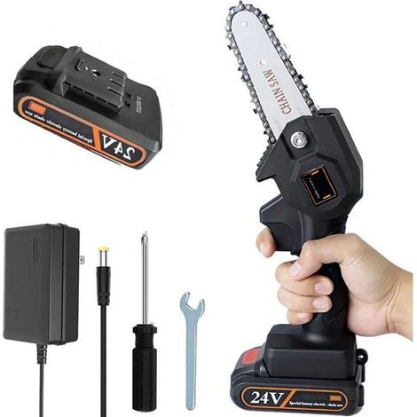 Tronçonneuse À Main sans Fil - Tronçonneuse Portable Électrique - Scie D\'élagage Électrique - 4 Pouces (1/3)