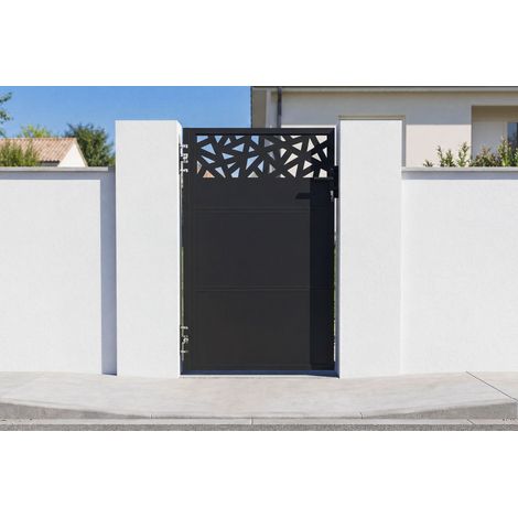Puerta Peatonal NALI RUIVO 1m Alt.160cm Acero Negro Mate