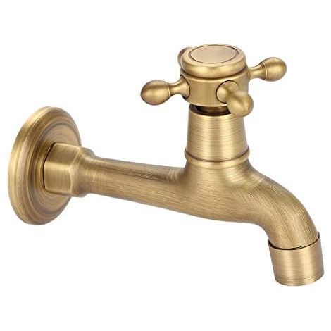Robinet de Jardin Vintage en Laiton Massif – Fixation Murale – Filetage G1/2 – Résistant à la Corrosion – Pour Piscine, Lavabo Extérieur, Évier de Cuisine – Robinet Décoratif (Long) (1/5)