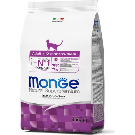 Monge Cat Natural Superpremium Adult Pollo  - Monge Cat Natural Superpremium Adult Pollo - Sacco Da 400 Gr