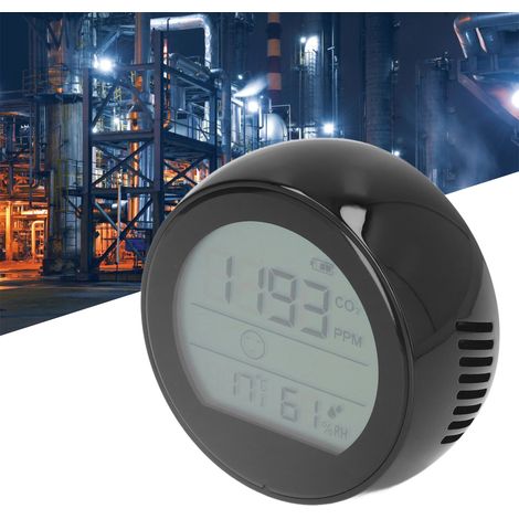 Détecteur de dioxyde de carbone infrarouge P8, détecteur de CO2, mesure combinée de la température et de l'humidité, noir (1/5)