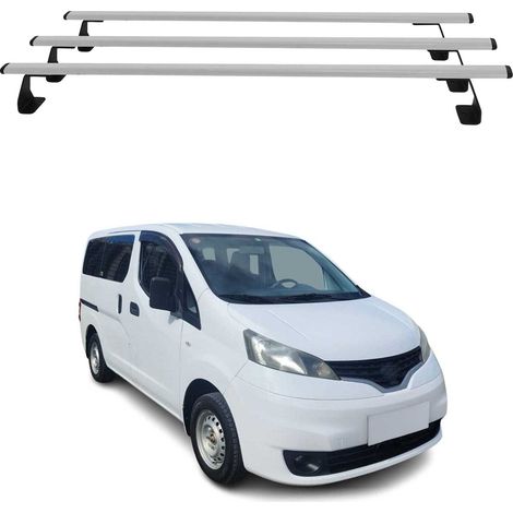 OMAC Heavy Duty Dachträger Querträger kompatibel mit Nissan NV200 2009-2020 – 3 Stangen – Stahl Silber (1/5)