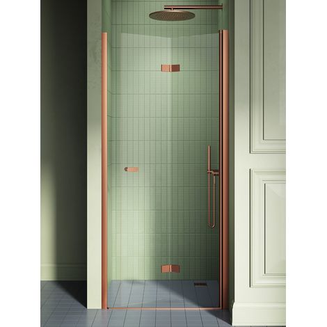 Porte de douche pliante droite 70 cm cuivre brossé MONAKO COPPER BRUSHED (1/5)