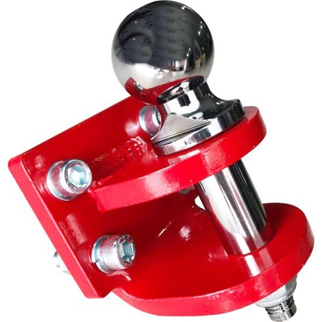 Crochet attelage Mixte 4 Trous,Attelage Remorque,Chape D’attelage Boule diam 50mm,avec visserie,3.5t (Red)