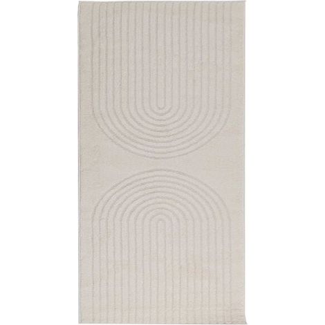 Tapis de sol GALATI beige 150 x 80 cm en polyester (1/5)