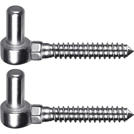 Torscharnier M16, 2er Schwerlast Gartentor Scharnier Zauntor Kloben J-haken Bolzen zum Schraube Edelstahl Torangel mit 16mm Stift für Holzzaun/Garten Tor/Feld Tor/Einfahrt, 110mm (1/5)