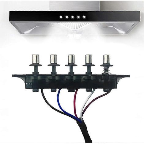 Panneau de commande 5 boutons pour hotte aspirante pièce de rechange en polycarbonate entraxe 12 cm câble 40 cm (1/5)