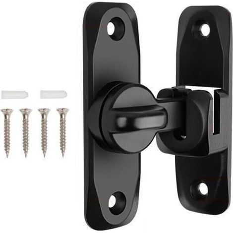 Verrou Serrure de Porte Coulissante Loquet 90 180 Degres Crochet de Verrouillage pour Porte Fenetre et Armoire (1/5)
