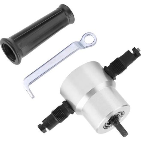 Cikonielf grignoteuse de perceuse électrique Outil de coupe portatif de grignoteuse de coupeur de tôle à double tête (1/4)