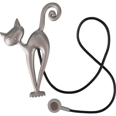 Fermacravatte per tende con clip magnetica a forma di gatto in metallo. (1/5)