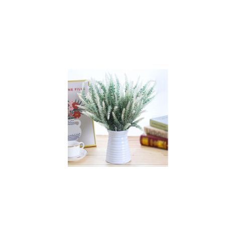 Lot de 6 fleurs artificielles de lavande blanche, Décoration élégante et romantique, Tiges flexibles en acier, Parfum personnalisable, Cadeau raffiné, Pour maison, mariage, Saint Valentin, bureau (1/5)