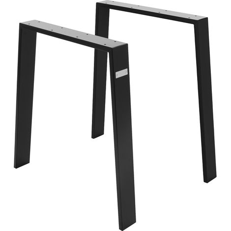 ML-Design 2er Set Tischbeine Loft 75x72 cm, Schwarz, Profil 8x2 cm, aus Stahl, Industriedesign, U-Form, Metall Tischgestell scandic, Tischkufen Tischuntergestell Möbelfüße, für Esstisch/Schreibtisch