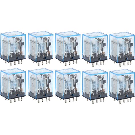 Packung mit 10 Miniatur-8-Pin-Relais, 2 Schließer, 2 Öffner, 110 V, für die Kommunikation (1/5)