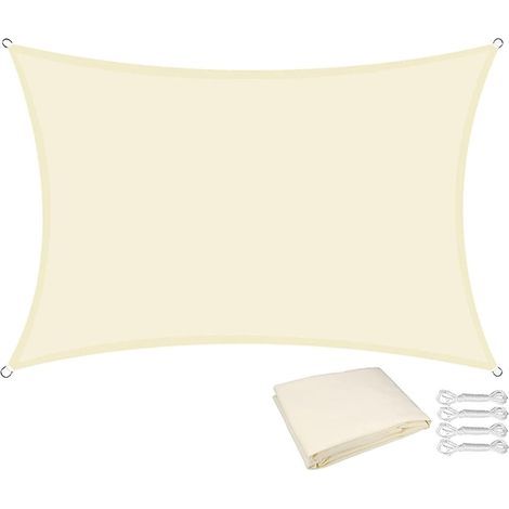 Voile d'ombrage imperméable 3,6x3,6 mètres carré avec corde, toile d'ombrage tissu Oxford polyester respirant, toile d'ombrage imperméable protection UV, convient pour jardin de cour, terrasse, extéri (1/5)