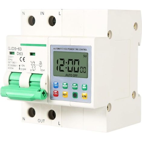 Automatischer Timer mit 16 Gruppen, einstellbarem Schalter, 63 A, 230 V Wechselstrom, für Haushaltsgeräte, Zeitsteuerung (1/4)