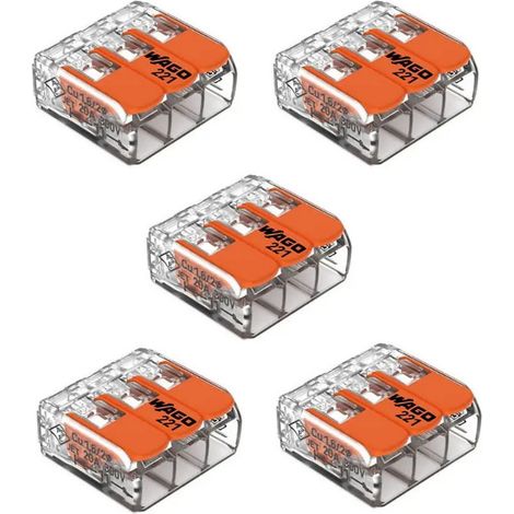 Bornes WAGO S221 para racor 3 entradas 0,14 a 4 mm2
