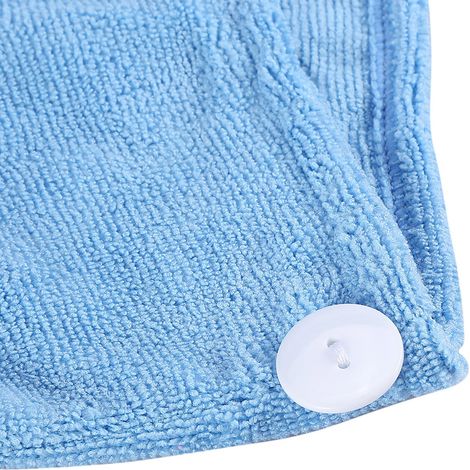 Ensemble de bain spa doux pour femme comprenant une serviette et un peignoir avec bonnet de séchage rapide (bleu) (1/5)