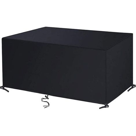 Housse Salon de Jardin 420D Oxford Tissu Housse de Protection pour Mobilier Housse de Table de Jardin Imperméable Bâche de Protection avec Corde et Boucle Verrouillage Noir 22511682cm (1/5)